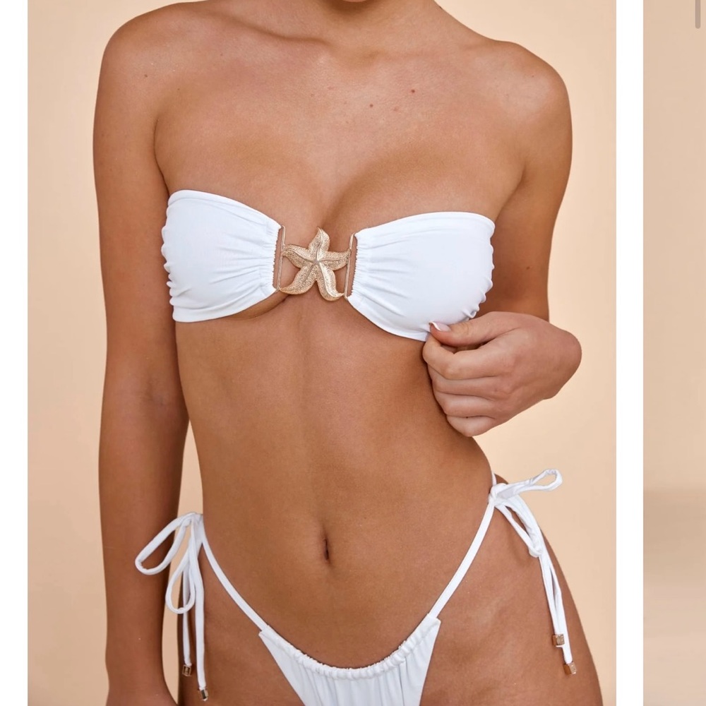 NWT ALT SWIM bikini top with Gold Hardware